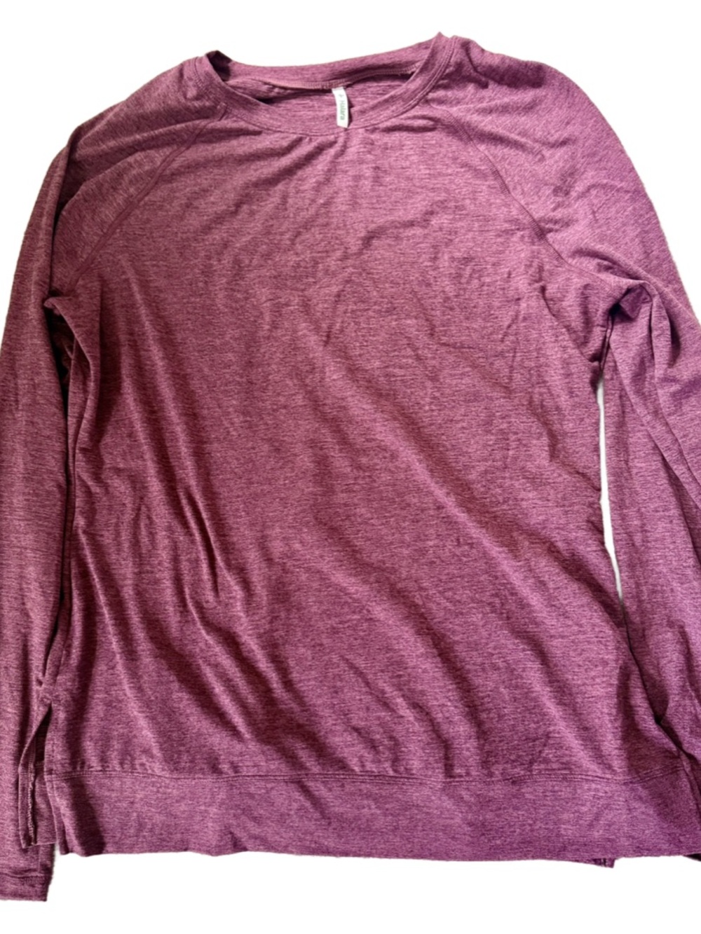 Halara Skin Friendly Round Neck Raglan Long Sleeve Split Hem Casual T-Shirt